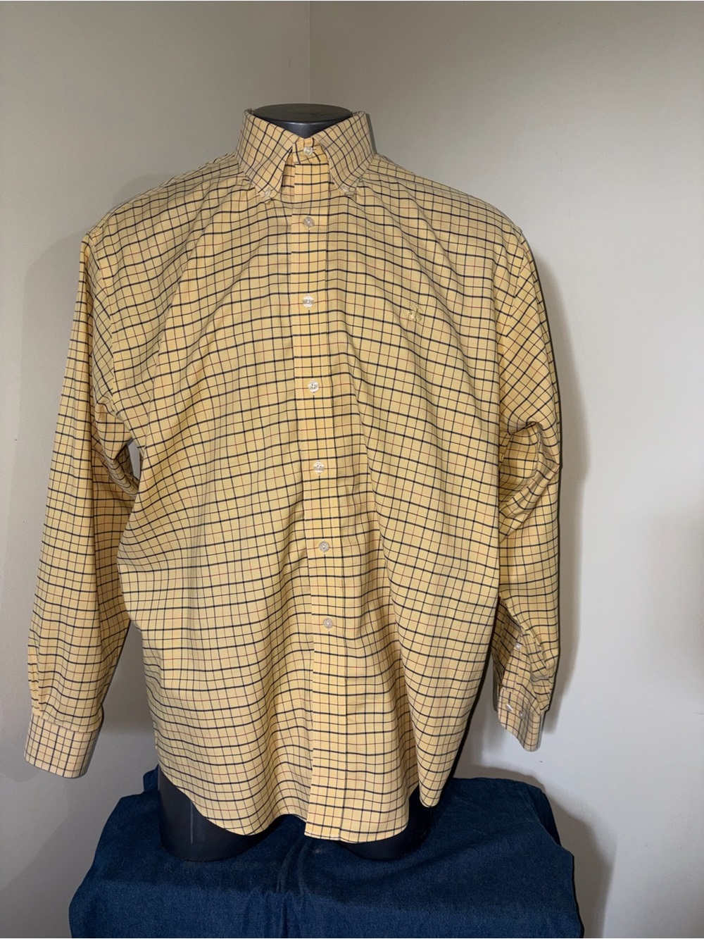 Brooks brothers original polo shirt, XL men’s plaid, yellow blue button down